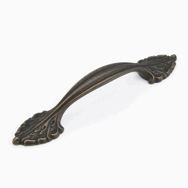 6 1/2 Inch (3 3/4 Inch c-c) Corinthian Cabinet Pull (Ancient Bronze Finish) SCHAUB