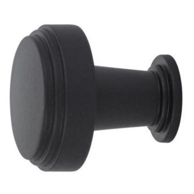 1 1/4 Inch Solid Brass Newport Knob (Flat Black Finish) EMTEK