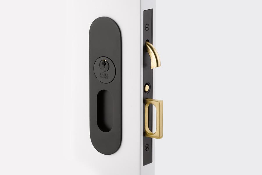 EMTEK Emtek Sandcast Bronze Rustic Modern Rectangular Mortise Pocket Door (Several Finishes Available)