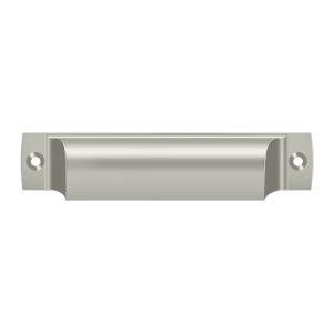 4 Inch Solid Brass Rectangular Shell Cabinet & Furniture Cup Pull (Several Finishes Available) DELTANA
